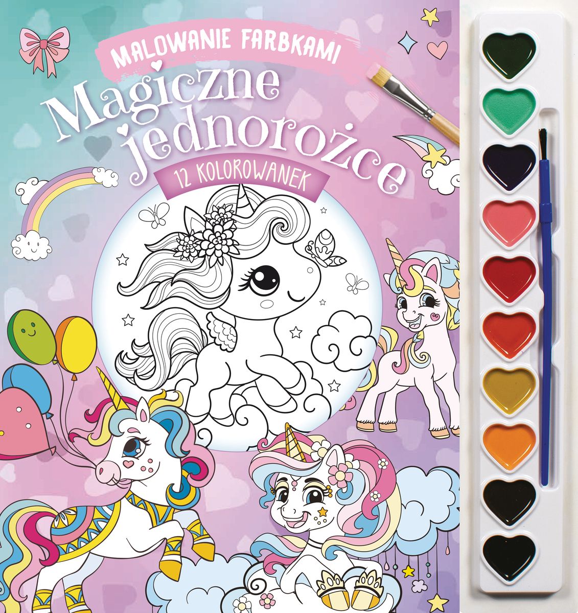 Okładka: Malowanie farbkami. Magiczne jednorożce