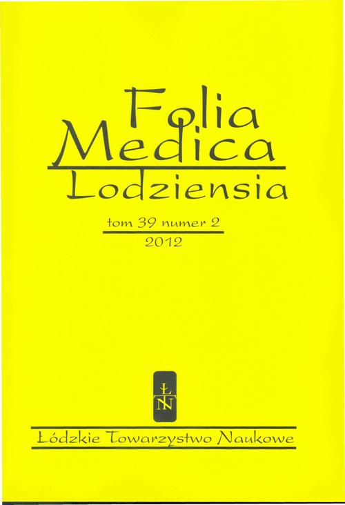 Okładka: Folia Medica Lodziensia t. 39 z. 2/2012