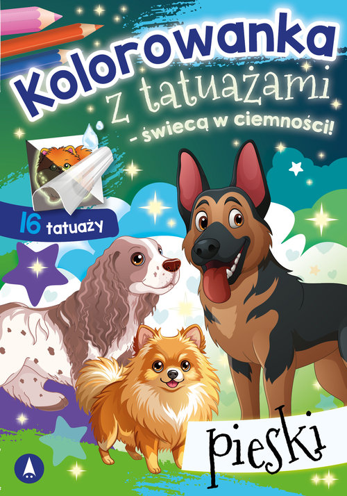 Okładka: Kolorowanka z tatuażami - świecą w ciemności! Pieski