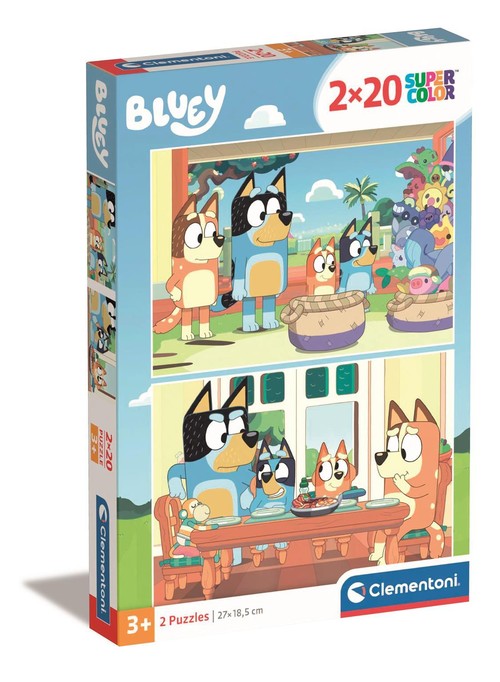 Okładka: Puzzle Super Color Bluey 2 x 20
