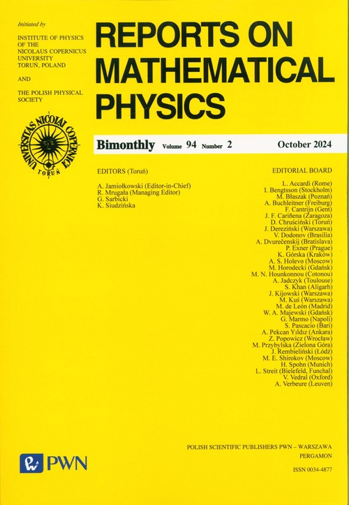Okładka: Reports On Mathematical Physics 94/2 - Polska