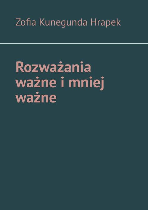 Okładka: Rozważania ważne i mniej ważne