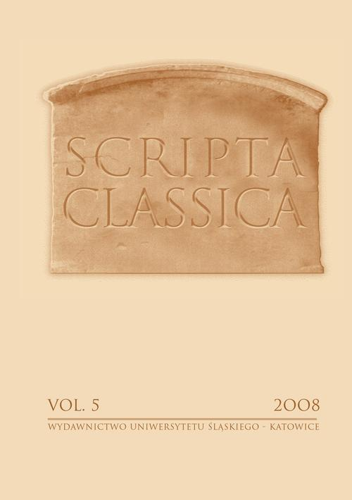 Okładka: Scripta Classica. Vol. 5