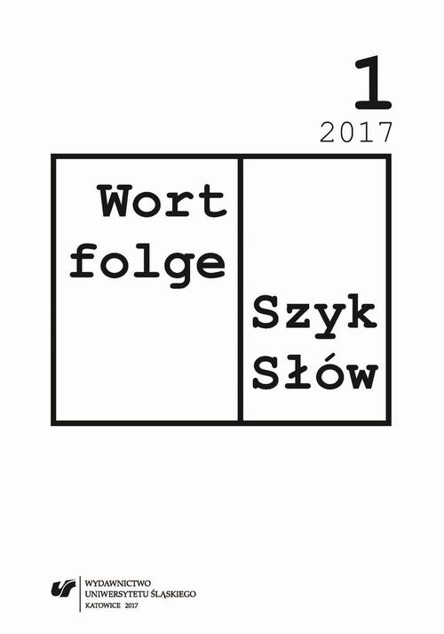 Okładka: „Wortfolge. Szyk Słów” 2017, nr 1