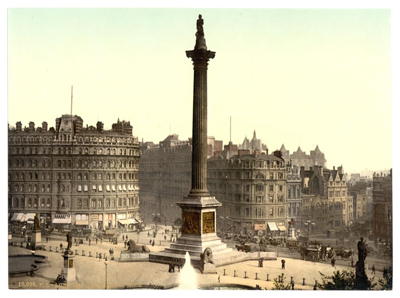 Trafalgar Square 1900. Zrodlo: Biblioteka Kongresu USA